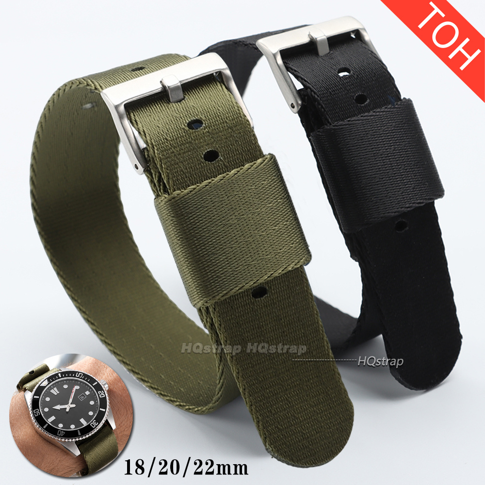 Canvas Strap Watch - Military Nylon Fabric Watch Strap 18mm