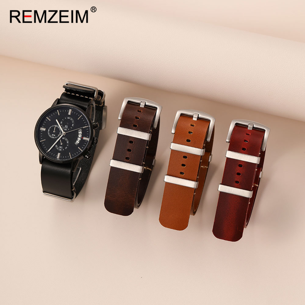 Suede Strap Watch - 18mm 20mm 22mm 24mm Men Calfskin