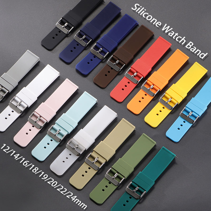 Silicone Strap 12mm 14mm 16mm  - Canvas Strap Watch 评论和价格