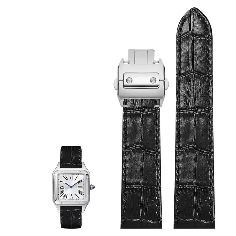 20mm 23mm Genuine Leather Watc - Cartier Watch Santos 评论和价格