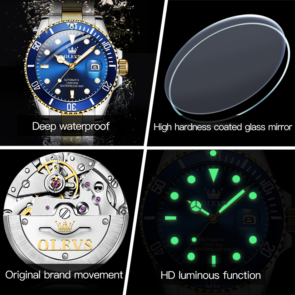 OLEVS 6650 Men Watch Classic O - Rolex Watch Submariner 评论和价格
