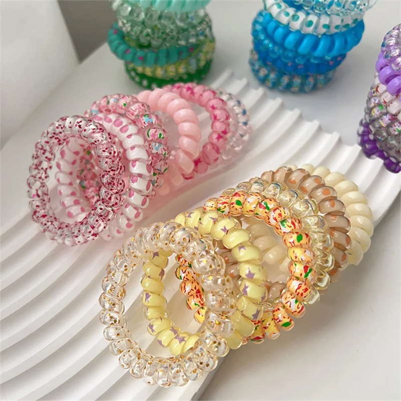 6pcs Colorful Resin Jelly Spir - Silicone Band Women 评论和价格